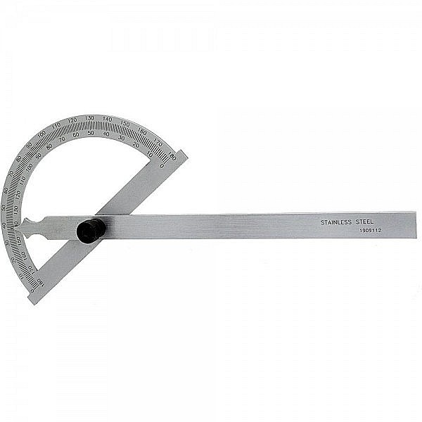 Raportor profesional 0-180° cu stangere centrala sector Ø80 rigla 120mm [2]