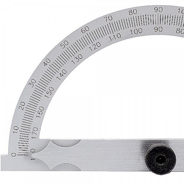 Raportor profesional 0-180° cu stangere centrala sector Ø80 rigla 120mm [3]