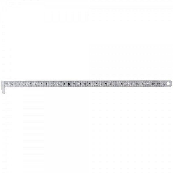 Rigla gradata din INOX cu carlig la 90° cromat mat 300 mm clasa 2 [2]