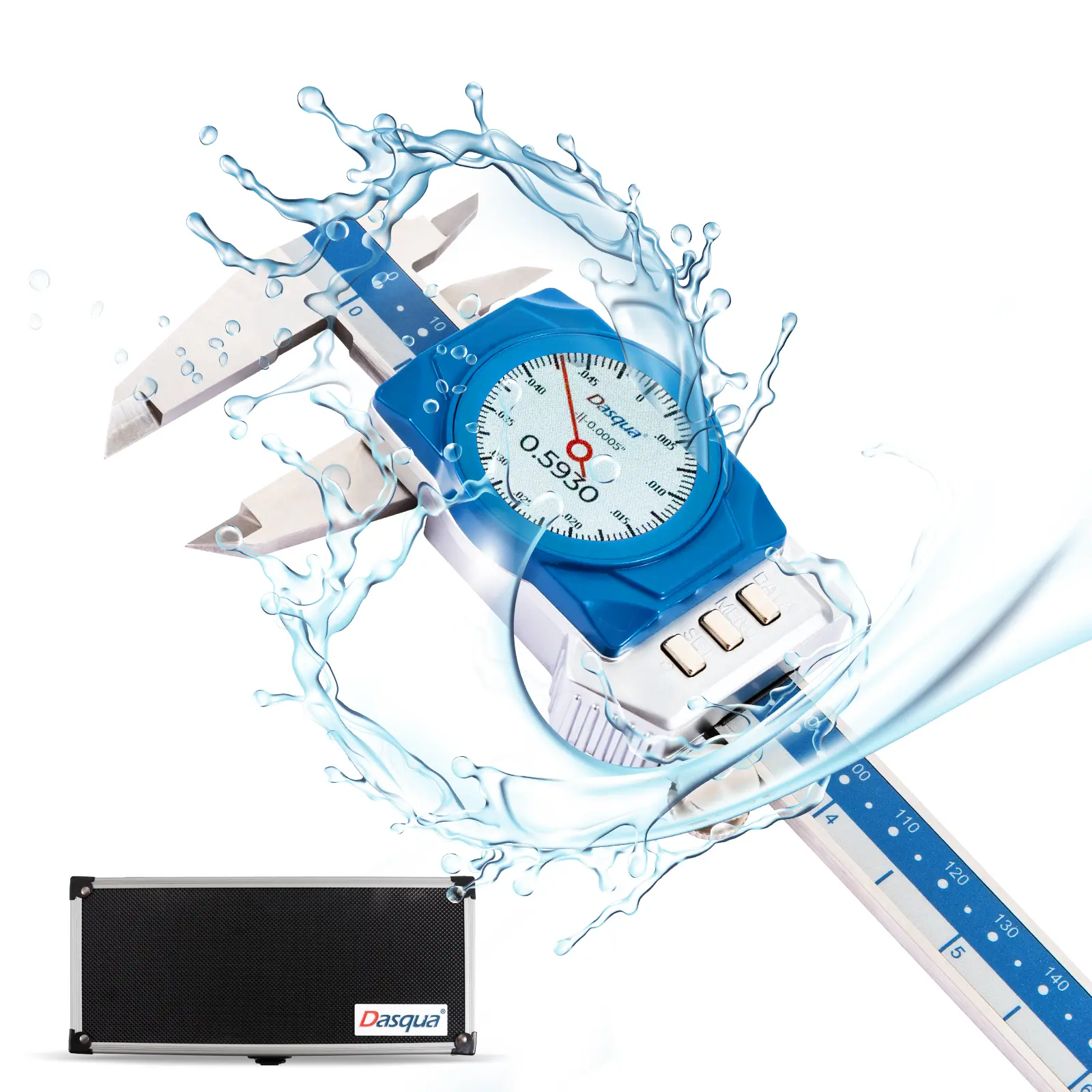 Subler cu cadran digital Dasqua domeniu 0-150mm x 40mm x 0.01 mm protectie IP67 cu Bluetooth [3]