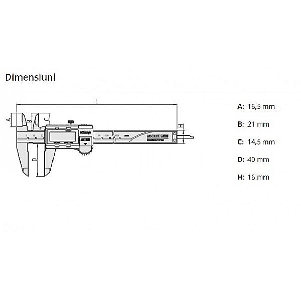 Subler digital cu falci incrucisate Mitutoyo 0-150mm x 40mm x 0.01mm [2]