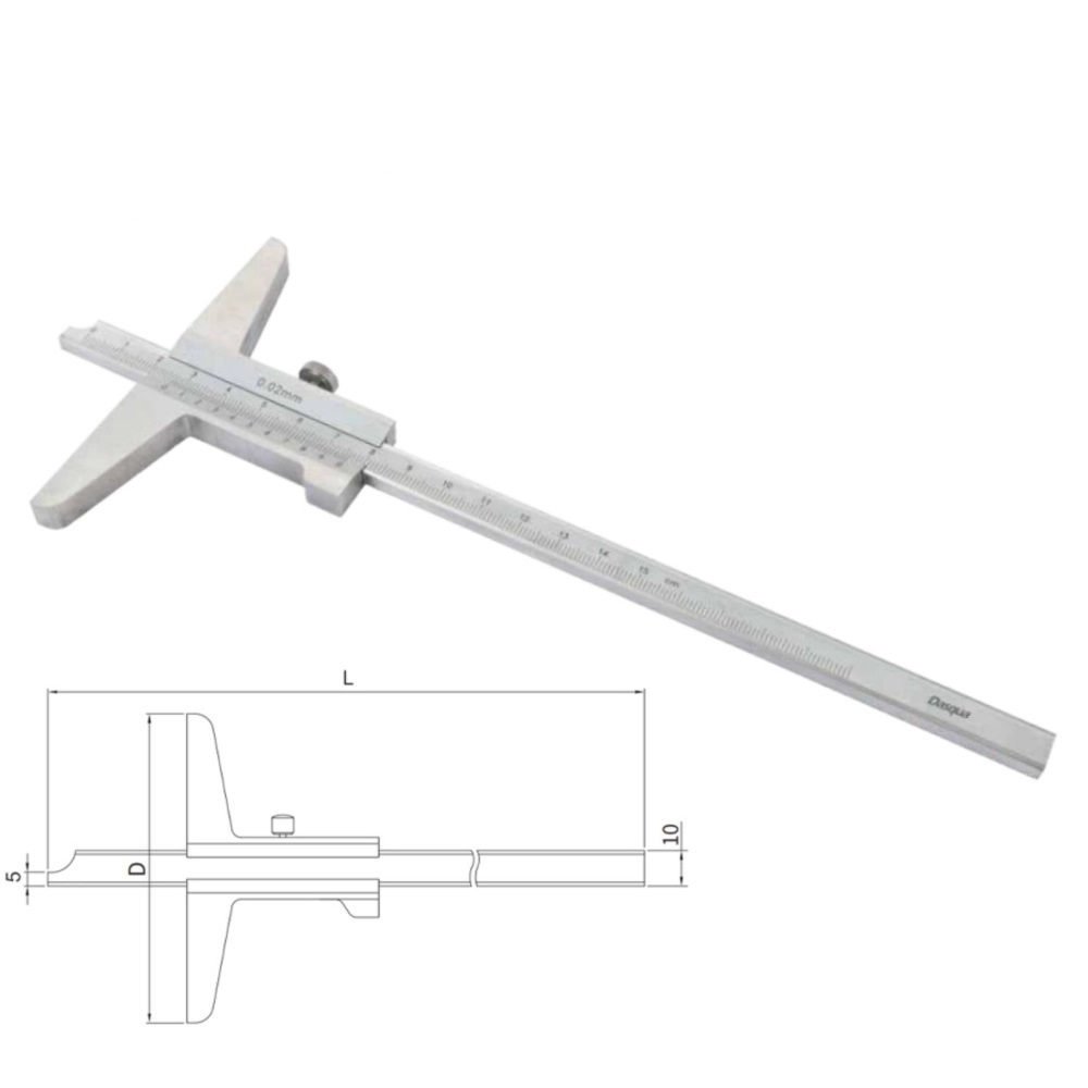 Subler mecanic de adancime 150mm x 100mm x 0.02mm vernier monobloc Dasqua [1]