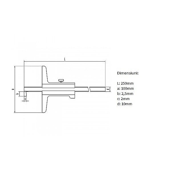 Subler mecanic de adancime cu carlig 0-150mm x 100mm x 0.02mm [2]