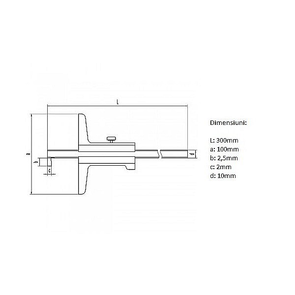 Subler mecanic de adancime cu carlig 0-200mm x 100mm x 0.02mm [2]