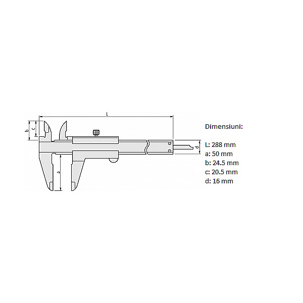 Subler mecanic profesional Mitutoyo® cu ciocuri superioare incrucisate 0 - 200 x 0.02 mm [3]