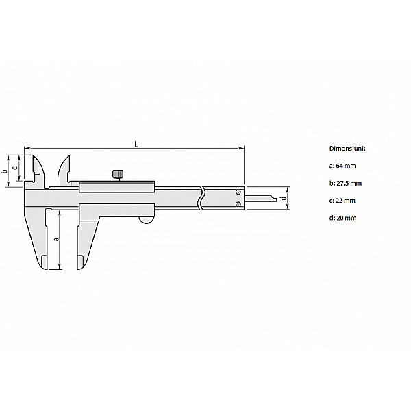 Subler mecanic profesional Mitutoyo® cu ciocuri superioare incrucisate 0 - 300 x 0.02 mm [3]