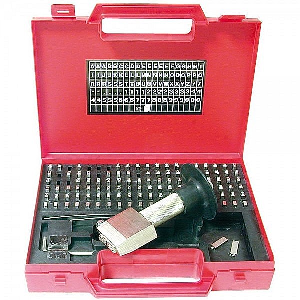 Trusa set 100 poansoane 4 mm 58-60 HRC cifre litere semne si 20 cale [1]
