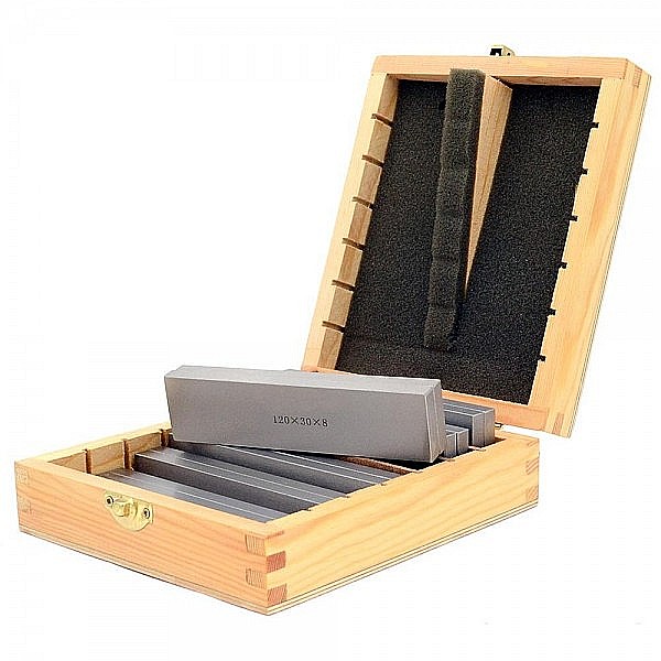 Trusa set cale plan paralele din otel pentru frezare 14 piese 120 x 8 mm inaltime 10 - 40 mm [2]