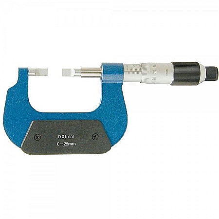 Micrometre speciale - Micrometru mecanic de exterior 0-25 mm pentru sloturi si caneluri