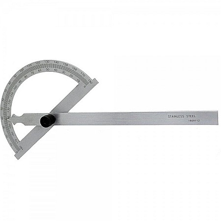 Raportor profesional 0-180° cu stangere centrala sector Ø80 rigla 120mm [1]