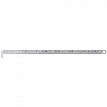 Rigla gradata din INOX cu carlig la 90° cromat mat 200 mm clasa 2 [1]