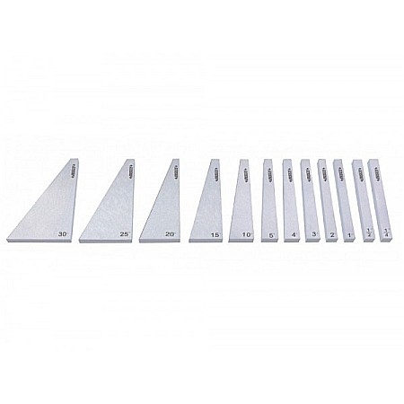 Cale etalon - Set 12 blocuri de cale unghiulare, 1/4°-30°