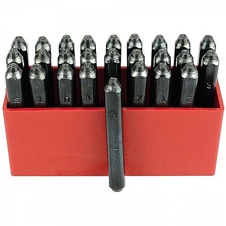 Poansoane si sabloane - Set 26 poansoane litere 2 mm 50-55 HRC DIN 1451