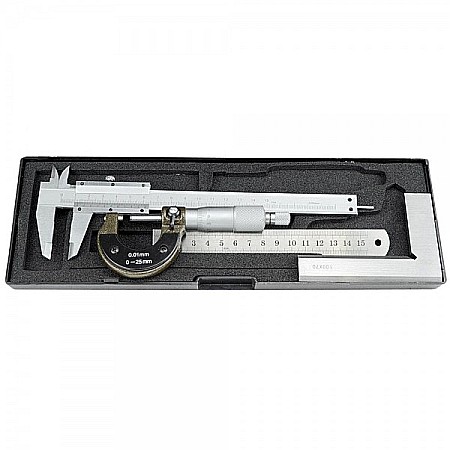 Sublere mecanice - Set 4 instrumente de masura si control subler micrometru echer rigla