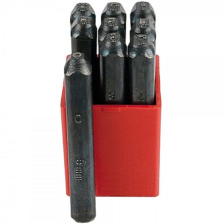 Poansoane si sabloane - Set 9 poansoane cifre 10 mm 60-62 HRC otel extra dur