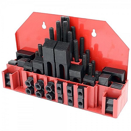 Set cale de fixare 52 piese canelura T 16 mm pas M 14 [1]