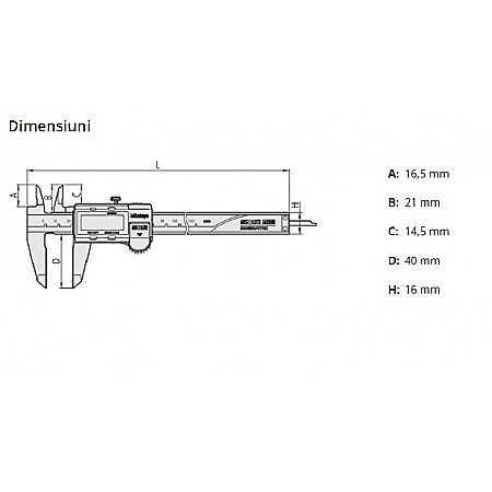 Subler digital cu falci incrucisate Mitutoyo 0-150mm x 40mm x 0.01mm [1]