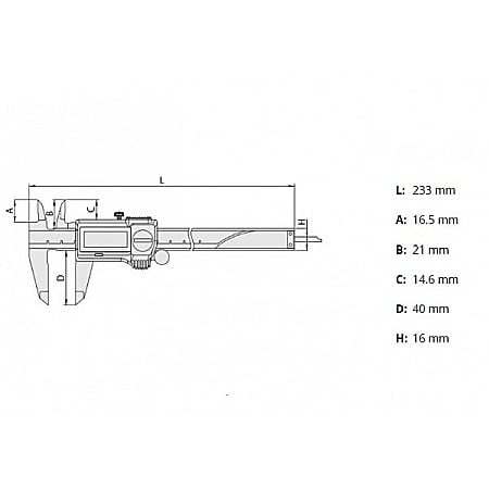Subler digital cu falci incrucisate Mitutoyo 0-150mm x 40mm x 0.01m [1]