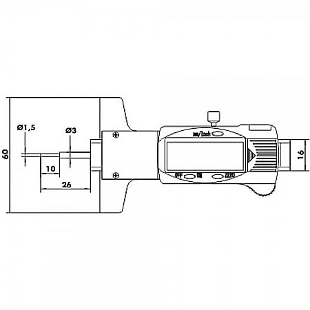 Subler digital de adancime 0-25 mm citire 0.01 mm tija rotunda fina [4]