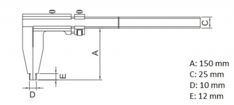 Subler mecanic cu falci lungi Dasqua 0-600mm citire 0.02 si reglaj fin [4]