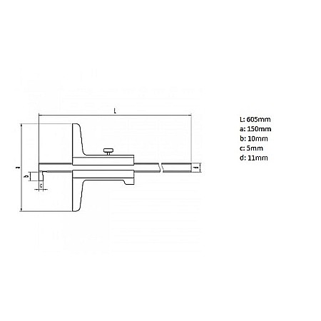 Subler mecanic de adancime cu carlig 0-500mm x 150mm x 0.02mm [1]