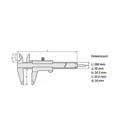 Subler mecanic profesional Mitutoyo® cu ciocuri superioare incrucisate 0 - 200 x 0.02 mm [2]