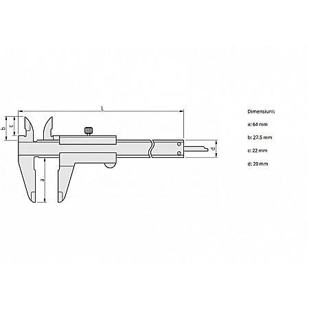 Subler mecanic profesional Mitutoyo® cu ciocuri superioare incrucisate 0 - 300 x 0.02 mm [2]