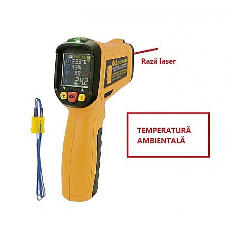 Termometru fara contact cu infrarosu si raza laser de la -50 la +800°C [1]