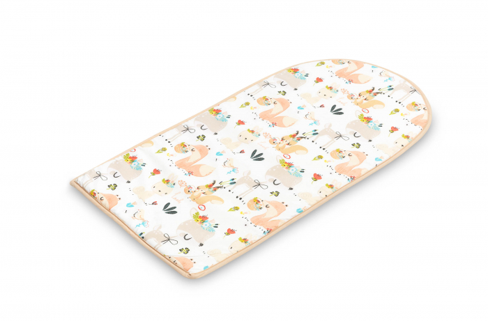 Baby nest, bumbac & catifea, bej/alb (Picnic Peach) [3]