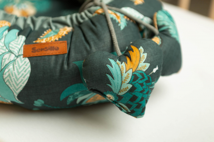 Baby nest, bumbac & catifea, design elegant (Paradise Emerald) [6]
