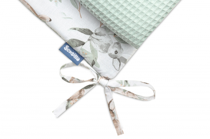 Protectie laterala patut, Bumbac Waffle Oeko-Tex 120 x 60 cm (gri) [3]