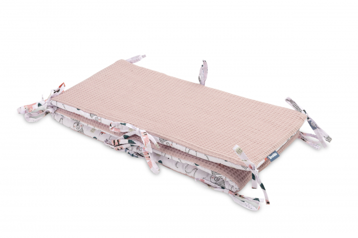 Protectie laterala patut, Bumbac Waffle Oeko-Tex 180 x 30 cm (roz) [2]
