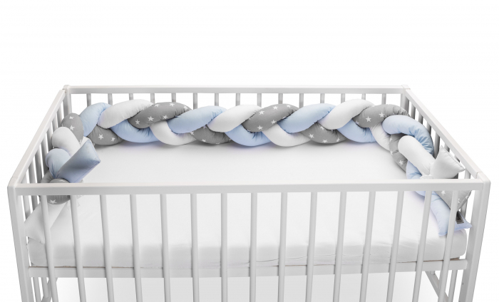 Protectie laterala patut impletita 210 cm (stele/bleu) [7]