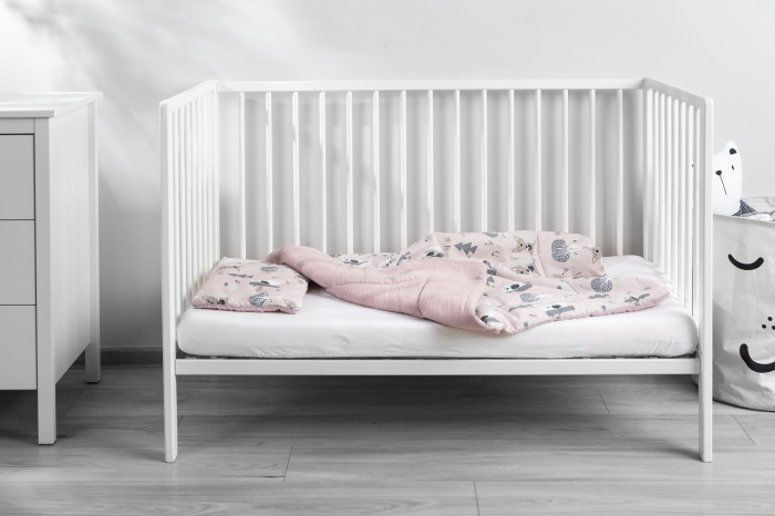 Set paturica + perna, muselina & bumbac (roz cu animale) [5]