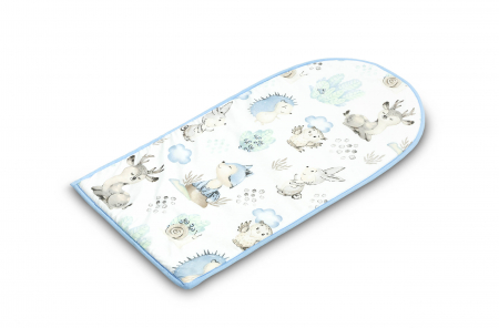 Baby nest, bumbac & catifea, bleu/alb (Blue Forest) [2]