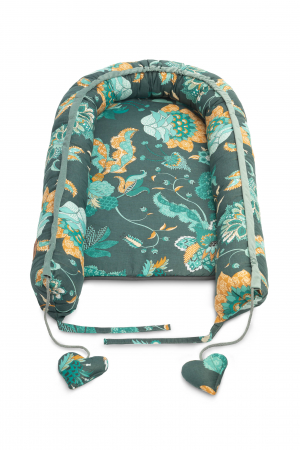 Baby nest, bumbac & catifea, design elegant (Paradise Emerald) [1]