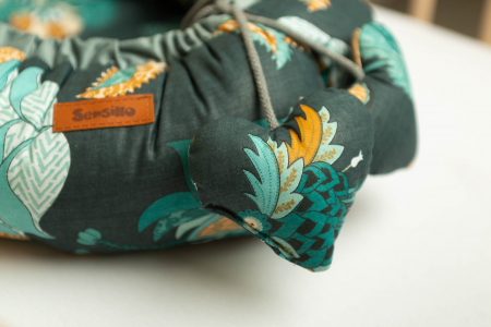Baby nest, bumbac & catifea, design elegant (Paradise Emerald) [5]