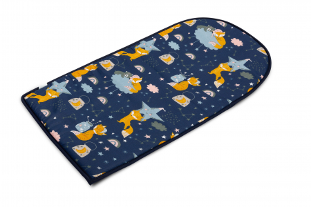 Baby nest, bumbac & catifea, gri/albastru [3]