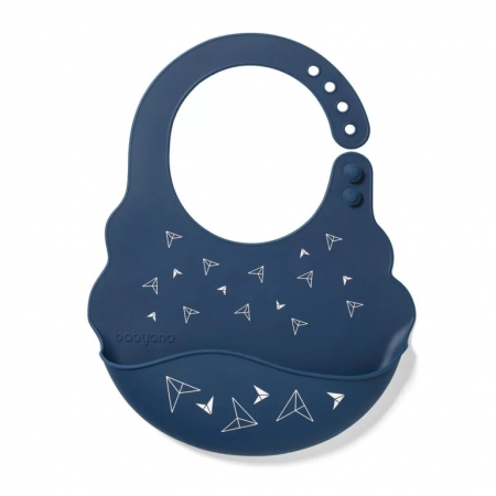 Bavete - Baveta ajustabila din silicon 6+ (albastru cu avioane)