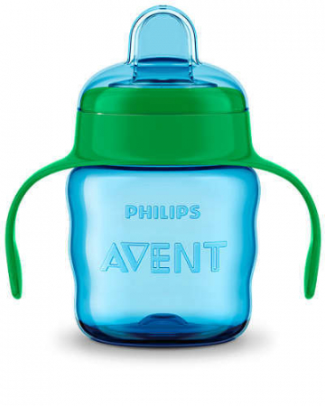 Cana cu tetina din silicon 6+ Philips Avent Albastru [1]