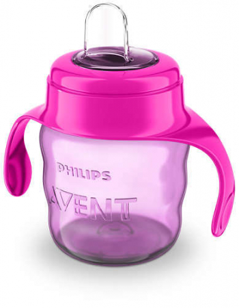 Cana cu tetina din silicon 6+ Philips Avent Roz [2]