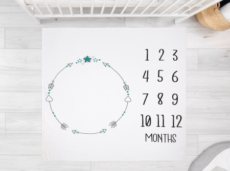 Covoras foto muselina 120 x 120 (Alb) [3]