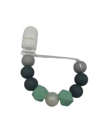 Lantisor suzete - Lantisor suzeta ECO, silicon alimentar (verde/gri)
