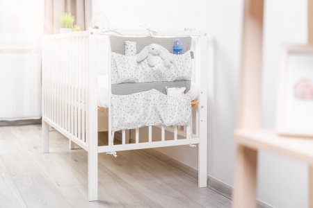 Organizator patut cu buzunare, bumbac waffle (gri) [3]