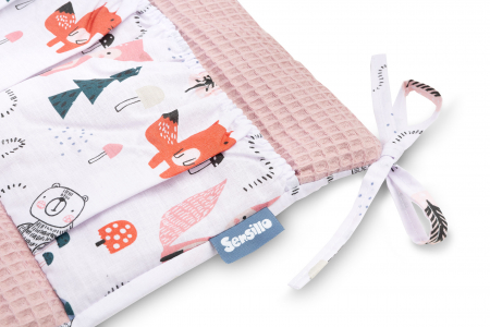 Organizator patut cu buzunare, bumbac waffle (ROZ) [1]