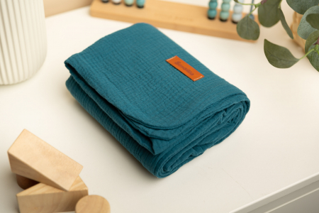 Paturica bumbac muselina (albastru ocean) [2]