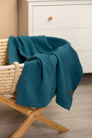 Paturica bumbac muselina (albastru ocean) [3]