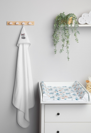 Prosop baie cu gluga Sensillo (alb/lup), 100x100 cm [4]