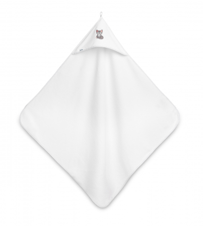 Prosop baie cu gluga Sensillo (alb/lup), 100x100 cm [3]