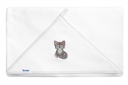 Prosop baie cu gluga Sensillo (alb/lup), 100x100 cm [2]